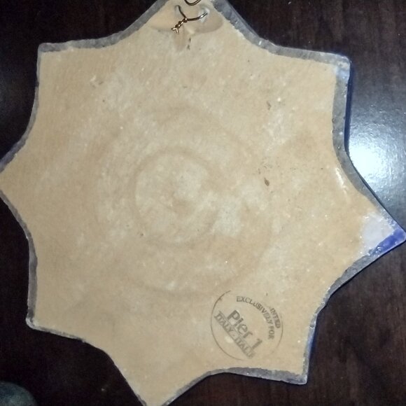 Pier 1 Sun Tile Wall Art Hand Painted Signed Italy Terra Cotta Pottery V… - Picture 4 of 4